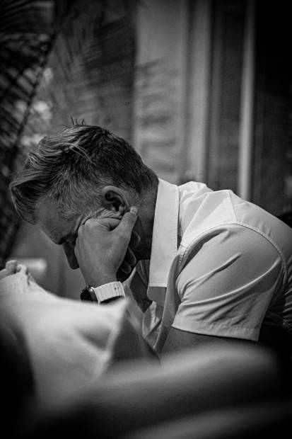 A sacred moment of prayer, humility, and consecration.